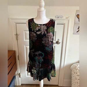 Free People Black Floral Midi Dress